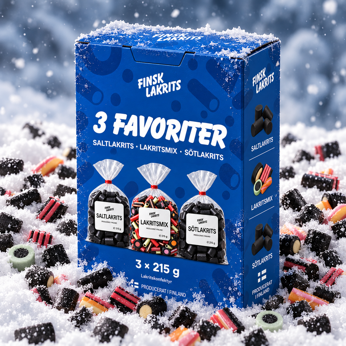 3 favoriter 645g – Finsk Lakrits