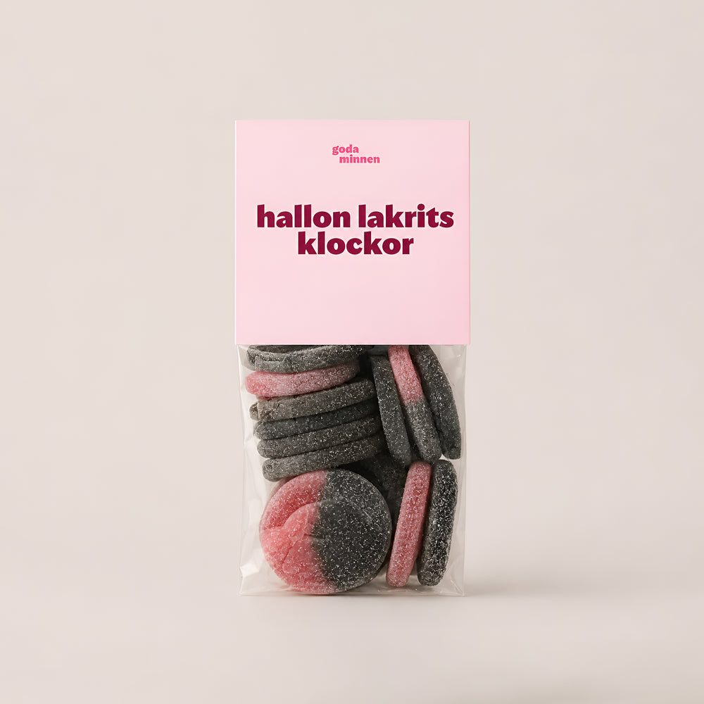 Goda Minnen Hallon Lakrits Klockor 150g – Scandinavian Sweets